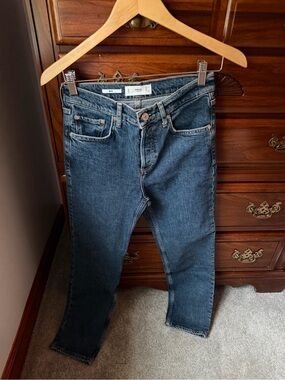 MNG straight leg dark wash jeans
